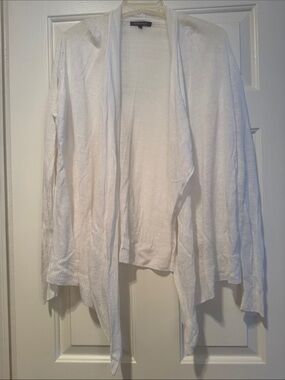 White Open-Front Draped Cardigan - Ann Taylor